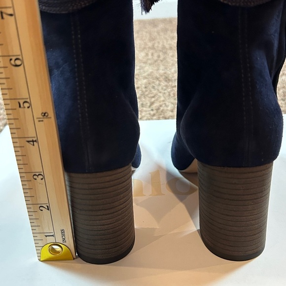 CHLOE Harper Blue Lagoon Lace-up Heeled Boots Navy 38 - Picture 7 of 12